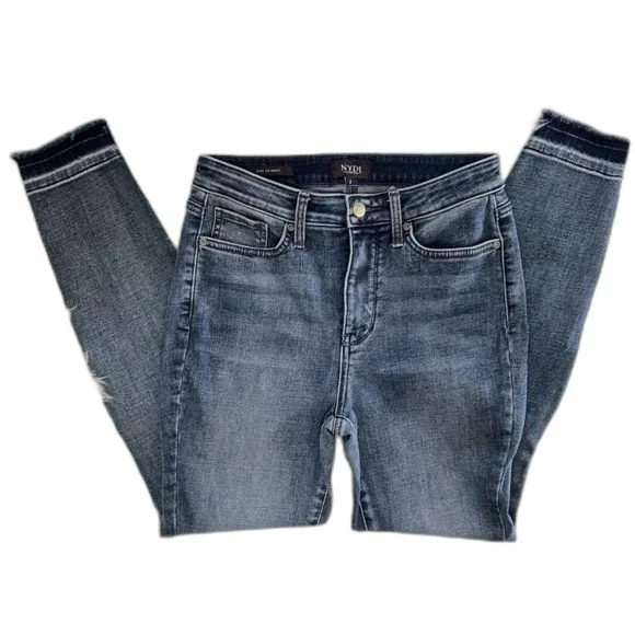 NYDJ Ami Skinny Jeans Size 2 Womens Raw Frayed Released Hem - Picture 6 of 9